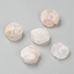 Perles de quartz rose naturelles brutes, pour culbuter, décoration, polir, enroulement de fil, guérison par les cristaux wicca et reiki, pas de trous / non percés, plat rond, 22~25x7~11mm