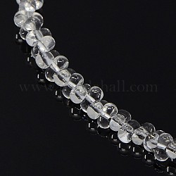 Chapelets de perles en verre, os, clair, 2x4mm, Trou: 1mm, Environ 260~270 pcs/chapelet, 17.32~17.71 (44~45 cm) pouce