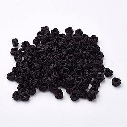 Polyestergewebe beads, Runde, Kokosnuss braun, 6x5 mm, Bohrung: 4 mm, ca. 200 Stk. / Beutel