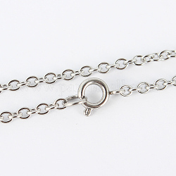 304 из нержавеющей стали кабель цепи ожерелья, с застежками пружинного кольца, цвет нержавеющей стали, 17.5 дюйм (44.4 см), 2 мм