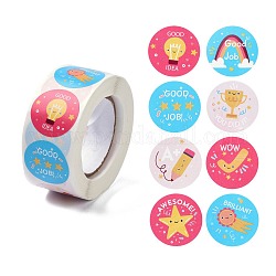 Récompense stickers, autocollants ronds d'encouragement d'animaux pour les enfants, autre motif, 6.5x2.8 cm