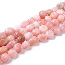 Chapelets de perles en opale rose naturelle, pierre roulée, pépites, 7.5~9x7.5~8x3.5~6mm, Trou: 1mm, Environ 44 pcs/chapelet, 15.16~15.75 pouce (38.5~40 cm)