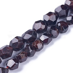 Natural Garnet Beads Strands, Faceted, 14~21x14~18x14~18mm, Hole: 1.5mm, about 15.3inch(39cm) long, 30pcs/strand