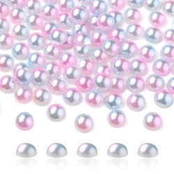 Nachahmung Perlen Acryl Cabochons, Kuppel, rosa, 6x3 mm