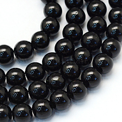 Cottura dipinto di perle di vetro perlato fili di perline rotondo, nero, 12mm, Foro: 1.5 mm, circa 70pcs/filo, 31.4 pollice