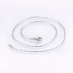 304 in acciaio inossidabile collane a catena Coreana, con chiusure moschettone, colore acciaio inossidabile, 16.9 pollice (43 cm), 1.4mm