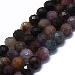 Brins de perles spinelles naturelles, facetté (64 facettes), ronde, colorées, 7mm, Trou: 0.8mm, Environ 58~59 pcs/chapelet, 15.35 pouce (39 cm)