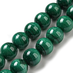 Chapelets de perles en malachite naturelle, ronde, 8mm, Trou: 1mm, Environ 50 pcs/chapelet, 15.7 pouce