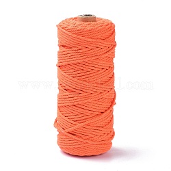 Cotton String Threads, for DIY Crafts, Gift Wrapping and Jewelry Making, Coral, 3mm, about 109.36 Yards(100m)/Roll
