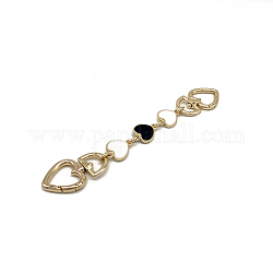 Alloy Enamel Heart Bag Strap Extenders, with Swivel Clasps, for Bag Replacement Accessories, Light Gold, White, 17cm