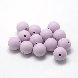 Perle di silicone ecologiche per uso alimentare, masticare perline per i denti, fare collane fai-da-te fai-da-te, tondo, lilla, 12mm, Foro: 2 mm