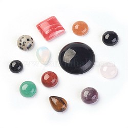 Cabuchones de piedras preciosas naturales y sintéticas, piedra mezclada, formas mixtas, color mezclado, 16~38x10~28x4~8mm