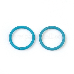 Anneaux de jonction en bronze, anneaux de jonction ouverts, bleu ciel, 18 jauge, 10x1mm, diamètre intérieur: 8 mm