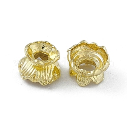 Rack-Beschichtung Legierung Perlenkappen, Blume, Licht Gold, 8x5.5 mm, Bohrung: 3 mm