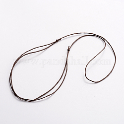 Corea encerada collar de cordón de algodón haciendo, ajustable, coco marrón, 14.5 pulgada ~ 29 pulgadas (37~74 cm)
