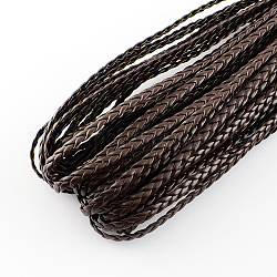 Braided Imitation Leather Cords, Herringbone Bracelet Findings, Coconut Brown, 5x2mm, about 109.36 yards(100m)/bundle
