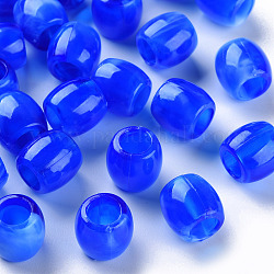 Perline europeo acrilico, gemstone imitato, perline con foro grande, barile, blu, 11.5x11mm, Foro: 6 mm, circa 770pcs/500g