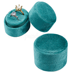 Бархатная крышка, пластиковая коробка для парных колец, подарочный футляр для обручального кольца, овальные, темно-серый, 5.65x5.4x4.6 см