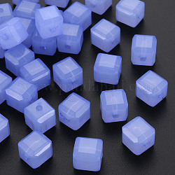 Perles en acrylique de gelée d'imitation, cube, bleu ardoise moyen, 11.5x11x11mm, Trou: 2.5mm, environ 528 pcs/500 g