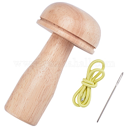 Outils de couture bricolage, avec tambour à bois, fil de coton et épingle, Pérou, 58x28.5mm, Trou: 18mm
