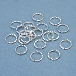 304 Edelstahl Ringe springen, offene Ringe springen, verdreht, Silber, 16 Gauge, 10x1.3 mm, Innendurchmesser: 8 mm