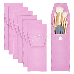 Pu-Leder-Make-up-Bürstentasche, Make-up-Pinselhalter, mit Schnappverschluss, für weibliche Mädchen, Flamingo, 17.5x6.9x1.1 cm