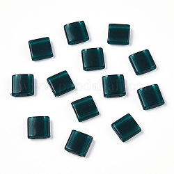 Undurchsichtiger Acrylschlitten, Viereck, blaugrün, 5.2x5.2x2 mm, Loch: 0.8 mm.