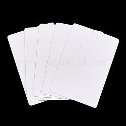 Papel rectangular un par de tarjetas de exhibición de pendientes con orificio para colgar, tarjeta de exhibición de joyería para almacenamiento de colgantes y aretes, blanco, 9x6x0.06 cm, agujero: 6mm y 1.6 mm
