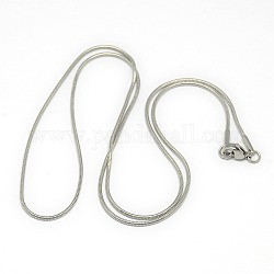 Unisex de moda 201 de acero inoxidable collares de cadena de serpiente, con cierre de langosta, color acero inoxidable, 19.5 pulgada (49.5 cm), 1mm