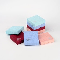 Valentinstag Geschenke-Boxen verpackt Karton Armband-Boxen, Viereck, Mischfarbe, ca. 8.8 cm breit, 8.8 cm lang, 2.2 cm hoch