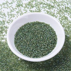 Cuentas de miyuki delica, cilindro, Abalorios de la semilla japonés, 11/0, (db1247) oliva transparente ab, 1.3x1.6mm, agujero: 0.8 mm, aproximamente 20000 unidades / bolsa, 100 g / bolsa