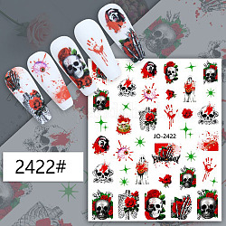 Adesivi per nail art a tema halloween, autoadesiva, per le decorazioni delle punte delle unghie, colorato, 10.1x7.85cm
