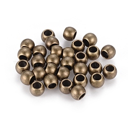Perles de séparateur de style tibétain , sans plomb et sans cadmium, tambour, bronze antique, 6x7mm, Trou: 3.5mm