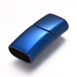 304 両端が接着剤で固定されたステンレス鋼マグネットクラスプ  長方形  ブルー  29x14x8.5mm  穴：6~7x12mm
