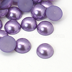 Half Round Domed Imitated Pearl Acrylic Cabochons, Medium Purple, 5x2.5mm