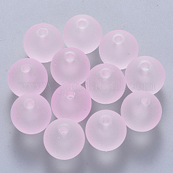 Transparente Acryl Perlen, matt, Runde, rosa, 14x13.5 mm, Bohrung: 2.5 mm, ca. 284 Stk. / 437 g