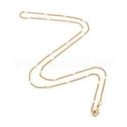 Collares hechos a mano de latón chapado en rack, cadenas de encintado / cadenas retorcidas, real 24k chapado en oro, 17.7 pulgada (45 cm), 2x0.7mm