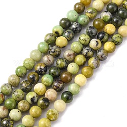 Natur Serpentin Perlen Stränge, Runde, olivgrün, Größe: ca. 8mm Durchmesser, Bohrung: 1 mm, ca. 52 Stk. / Strang, 16 Zoll