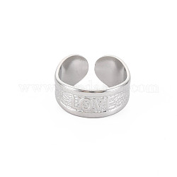 304 anello a polsino aperto con scritta Love in acciaio inossidabile per donna, colore acciaio inossidabile, misura degli stati uniti 9 3/4 (19.5mm)