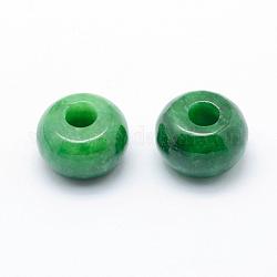 Myanmar natural de jade / cuentas de jade burmese, teñido, rerondana plana, 16.5x10.5mm, agujero: 5 mm