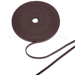 Gorgecraft Cordón de cuero genuino de 5.5 yarda, cordón de cuero de vaca plano de 0.2