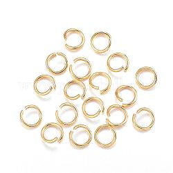 304 anelli di salto in acciaio inox, anelli di salto aperti, vero placcato oro 24k, 18 gauge, 7x1mm