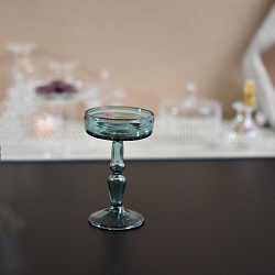 Mini tazza di vetro, accessori per la casa delle bambole con micro paesaggi, fingendo decorazioni di scena, verde acqua, 30x50mm