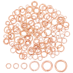 Ahandmaker 180 pz anelli di salto aperti da 2-6 mm, Anelli di salto in ottone di 6 misura, anelli di collegamento rotondi, anelli di gioielli connettori per orecchini collane bracciale portachiavi creazione di gioielli fai da te, oro roso