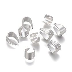 304 Stainless Steel Snap On Bails, Silver, 8x6x1.5~4.5mm, Inner Diameter: 5.5x5mm