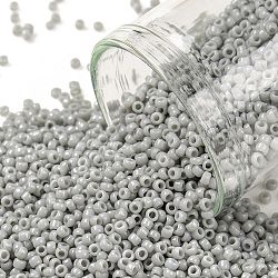 Toho perles de rocaille rondes, Perles de rocaille japonais, (53) gris opaque, 15/0, 1.5mm, Trou: 0.7mm, environ 135000 pcs / livre