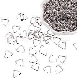 PandaHall Elite 400pcs Iron Triangle Jump Rings Pinch Bails Triangle Buckle for DIY Jewelry Making, Platinum, 11x13x1.1mm