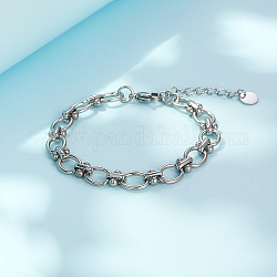 Stainless Steel Cable Chain Bracelets,  with Lobster Claw Clasp, for Women, Stainless Steel Color, 6-1/4 inch(16cm)