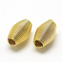 Plated Iron Spring Beads, Coil Beads, Barrel, Golden, 13x8mm, Hole: 3mm
