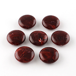 Flat Round Imitation Gemstone Acrylic Beads, Dark Red, 22x8.5mm, Hole: 2mm, about 190pcs/500g